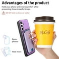 thumbnail image 3 of Classic Back Case for Samsung Galaxy A15, with Removable Magnetic Card Slots Support Car Magnetic Mount with Finger Ring Stand Business Thin Fit Phone Case for Galaxy A15, Purple, 3 of 6