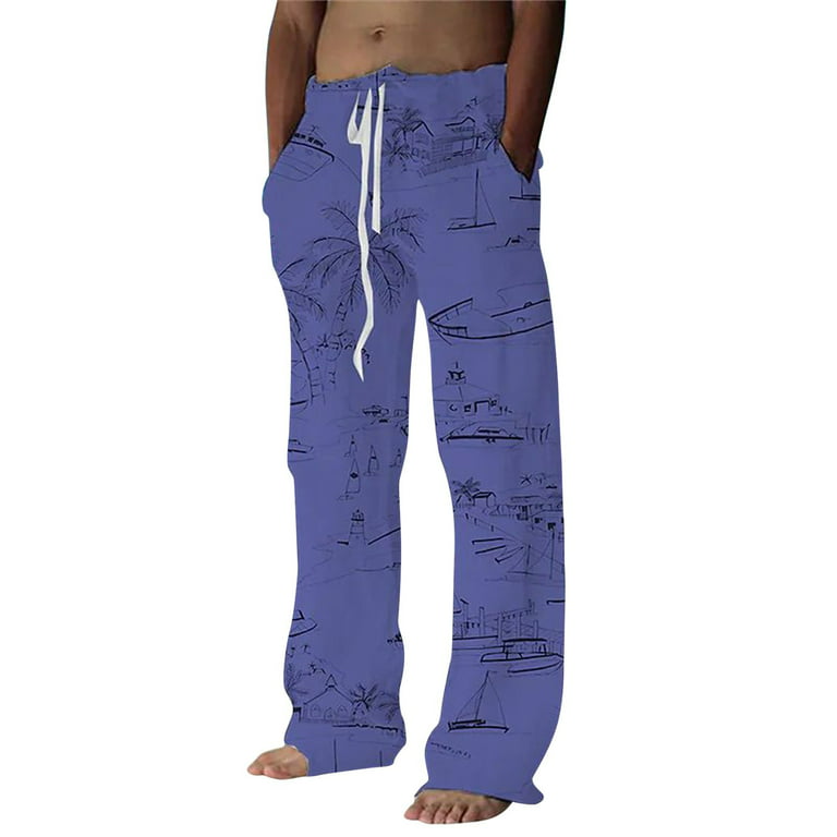 YUHAOTIN Jogger Stroller Kamo Fitness Sweatpants Men's Fashion Casual  Printing Linen Pocket Lace up Pants Casual Pants 