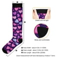 thumbnail image 3 of Haosy Compression Socks for Men Women Knee High Running Socks for Nurse Hiking Recovery Travel Athletic 2 Pairs Pink and Purple Hearts, 3 of 9