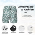 thumbnail image 3 of Naloa Gouache Flowers Print Men Swim Trunks with Compression Liner ,Board Shorts,Men's Swim Shorts with Drawstring and Elastic Waistband-Medium, 3 of 6