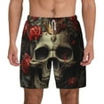 thumbnail image 2 of Picia Classical Rose Crown Skull pattern Mens Swim Trunks with Compression Liner Stretch Beach Shorts Quick Dry with Zipper Pockets No-Chafing Board Shorts-X-Large, 2 of 9