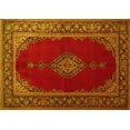 thumbnail image 1 of Ahgly Company Machine Washable Indoor Rectangle Medallion Yellow Traditional Area Rugs, 6' x 9', 1 of 4