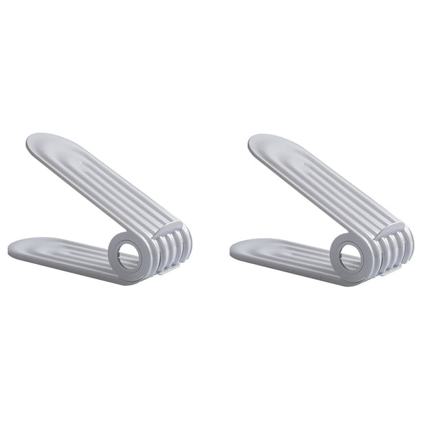 Organizador de ranuras para zapatos, pila de zapatos ajustable de doble capa, diseño de altura ajustable en cuatro posiciones, soporte para apilador de zapatos que ahorra espacio