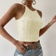 thumbnail image 3 of Top con lazo en la espalda,Top halter de punto con espalda atada Top halter de punto con espalda atada Tecnología innovadora, 3 of 6