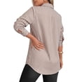 thumbnail image 3 of Fantaslook Striped Button Down Shirts for Women Classic Long Sleeve Collared Office Work Blouses Tops, 3 of 9