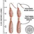 thumbnail image 4 of Humble Chic Rose Gold Druzy Teardrop Dangle Earrings for Women - Pink Drop Earrings, 4 of 6