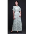 thumbnail image 3 of Bimba Robe Longue Imprimée en Rayonne à Motifs Géométriques Shibori, Taille Smockée, Fente Latérale, Robe pour Femme - Grande, 3 of 6