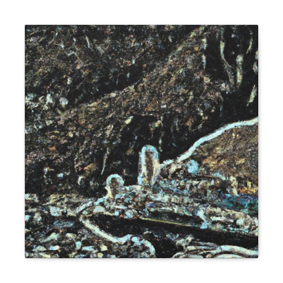 Coastal Pointillism Scene - Canvas