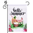 thumbnail image 1 of SAYOO Hello Summer Garden Flag, Letter Sunflower Flamingo Fruit Pattern Casa de Campo de Doble Cara Seasonal Yard Outdoor Decoration Banner 45 * 30 cm, 1 of 8