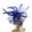 Blue, variant on Eosunjian Solid Color Elegant Fascinator Hat with Hair Clip Decorative Feather Bowknot Mesh Decor Pillbox Hat Hair Accessories