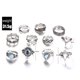 thumbnail image 3 of Juego de 11 anillos huecos con forma geométrica de estrella antigua vintage en plata para mujer Juego de anillos apilables retro en plata Anillos de plata de moda para chicas adolescentes, 3 of 7