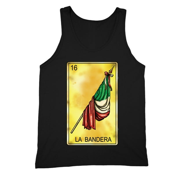 XtraFly Apparel Men's La Bandera Loteria 16 Tanktop Chicano Mexico Flag