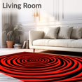 thumbnail image 2 of ODIKA 3'x5' Machine Washable Non-Slip Area Rug, Mystical Spiral Vortex Hypnotic Artistic Floor Covering High Traffic Rug with Pad, Red, 579178, 2 of 8