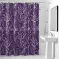 thumbnail image 2 of Violet Purple Shower Curtain, White Tree Branch Botanical Abstract Plant Leaves Waterproof Shower Curtain Set with 12 Hooks Lightweight Bath Curtains Fabric Bathroom Decor 60x72 Inches, 2 of 9