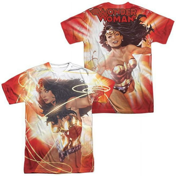 DC Justice League Wonder Woman Glowing Painting Adult Front/Back Print T-Shirt