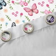 thumbnail image 4 of Erosebridal Flying Colorful Butterflies Blackout Curtains Set of 2 (52x84 Each) For Girls,Spring Garden Flowers Window Curtains, 4 of 6