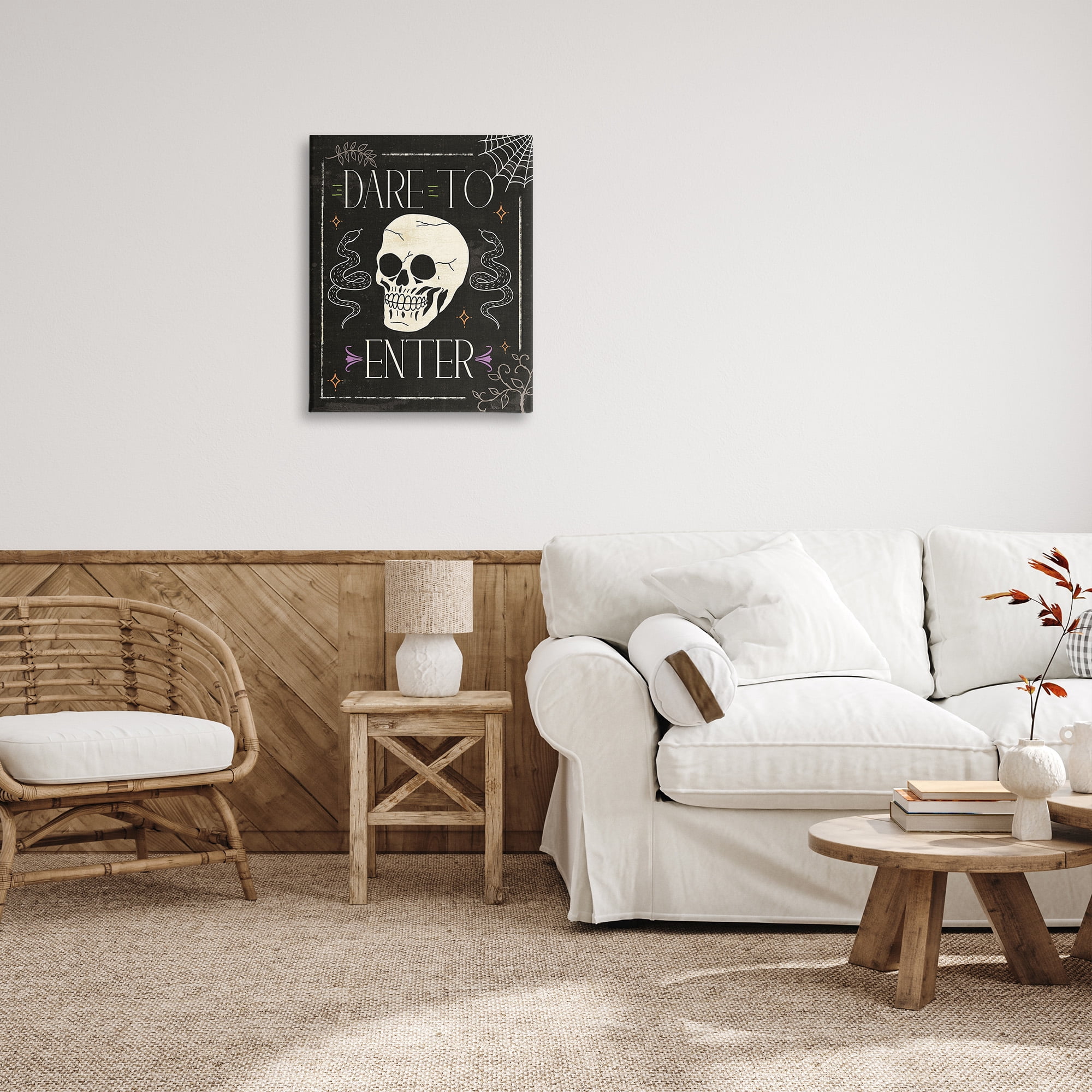Stupell Industries Dare To Enter Phrase Holiday Painting Gallery Wrapped Canvas Art Print Wall Art, 24 x 30