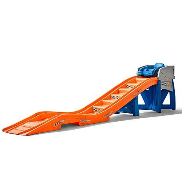 slide with ride on car