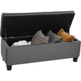 thumbnail image 3 of SONGMICS 46.5" Storage Ottoman Bench Holds up to 330lb End of Bed Storage Bench Bedroom Bench Solid Wood Legs Dark Gray, 3 of 11