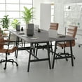thumbnail image 3 of Flash Furniture Commercial 60x24 Conference Table with 1" Thick Double Sided Laminate Table Top with PVC Edging and Heavy Duty A-Frame Steel Base, Gray Oak, 3 of 12