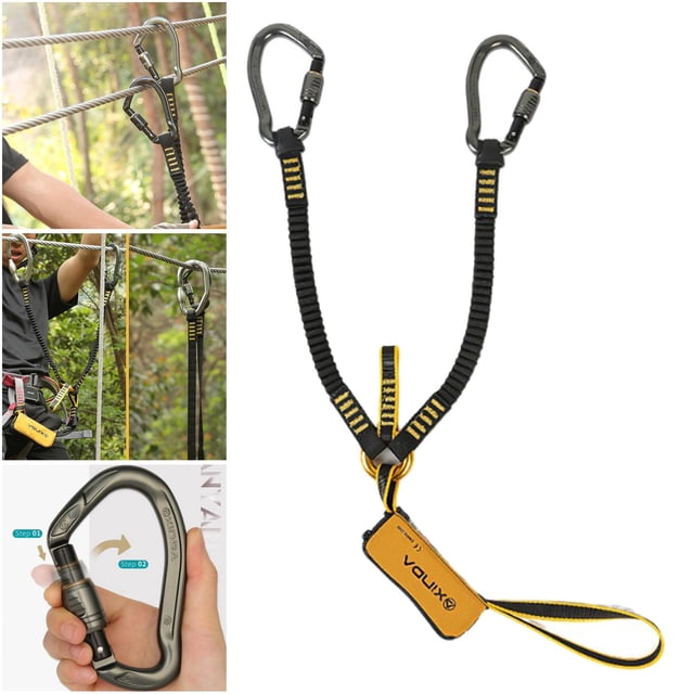 Arnés de seguridad Correa de cordón elástica para escalada con mosquetones, Eslinga de seguridad para construcción de escalada Cinturón Correa con amo - 4 Estilo 4