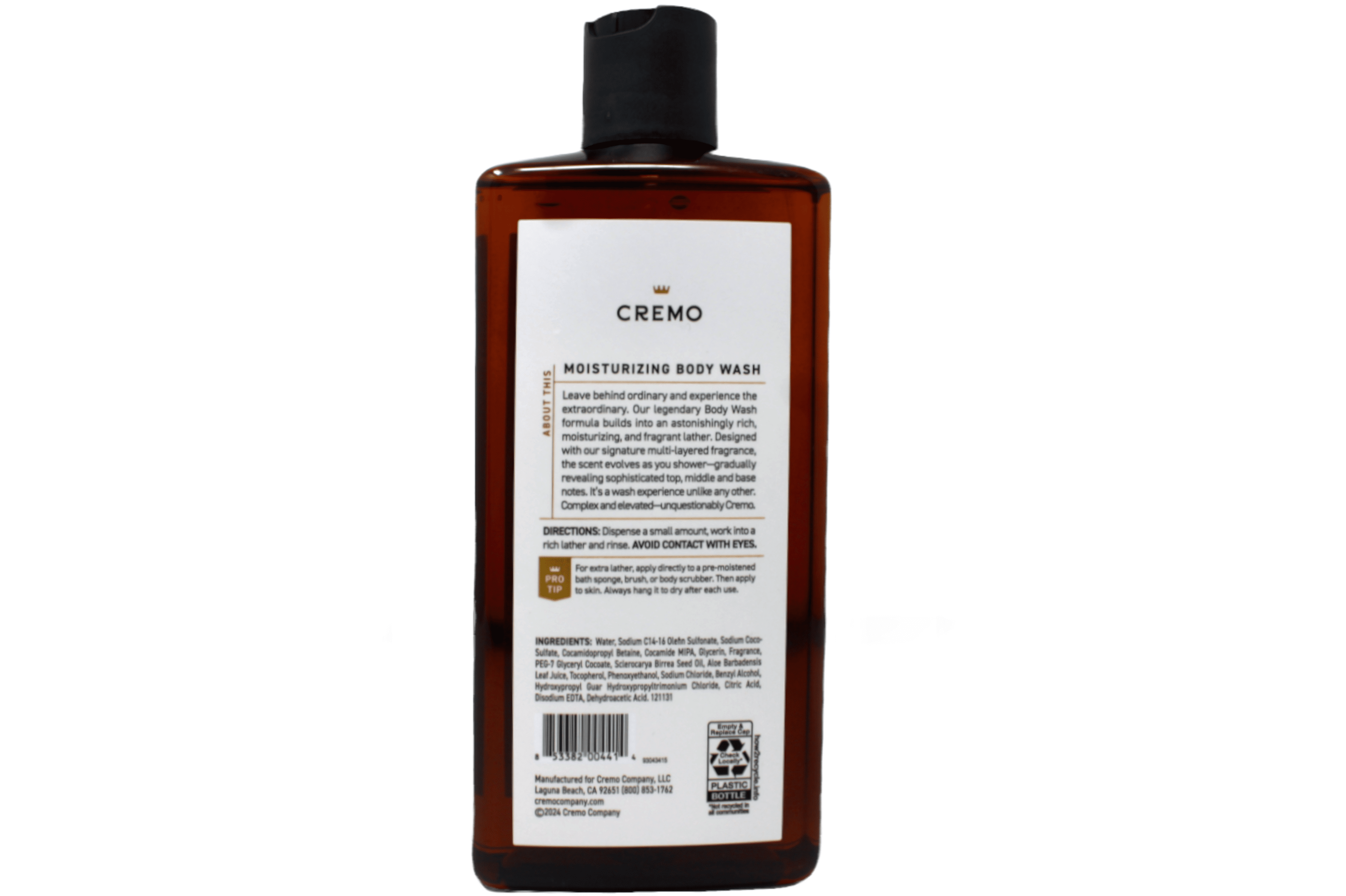 Cremo All Season Body Wash No. 4, Blue Cedar & Cypress, 16 Fl. Oz. - Pack of 4
