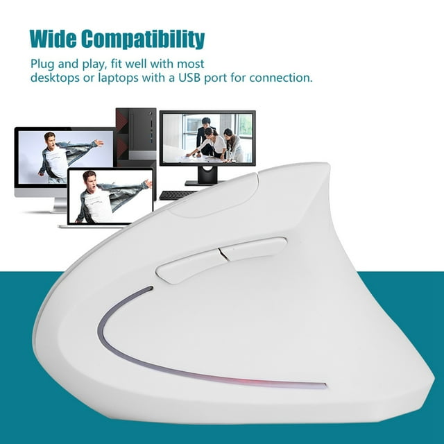 ASHATA Vertical Mouse,2.4GHz Optical 1600DPI Ergonomic Vertical Gaming Mouse With Non-delay For PC/ Laptop 98/ 2000/ ME/ XP/ Vista/ Win7/ Win 10/ For OS