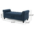thumbnail image 5 of Newest 50" Navy Blue Storage Bench with Tufted Lid - Rolled Arm Design, Multi-Functional Seat for Entryway & Living Room​, 5 of 5