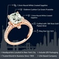 thumbnail image 2 of Gem Stone King 3.00 Cttw Green Prasiolite and White Created Sapphire 18K Rose Gold Plated Silver Ring for Women | Cushion 10X8MM | Gemstone Birthstone (Size 5), 2 of 6