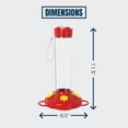 thumbnail image 3 of MEKKAPRO Outdoor Hummingbird Feeder Made from Glass, Hanging 5 Nectar Feeding Stations, Bright Red, Backyard Feeder (20 Ounce), 3 of 5