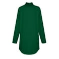 thumbnail image 5 of LISTHA Women's Turtleneck Tops Top Long Sleeve Lightweight Oversized Shirts Fashion Loose Fit Tshirts with Hem Dark Green 2L, 5 of 5