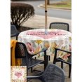 thumbnail image 5 of Outdoor Tablecloth with Umbrella Hole for Patio/Picnic/Party/Camping, Mother's Day Waterproof Table Cloth Square Cover Washable, Spring Watercolor Floral Love Heart Grey Plaid (60"x 60"), 5 of 9