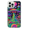 thumbnail image 1 of MUNDAZE Apple iPhone 11 Pro Shockproof Clear Hybrid Protective Phone Case Neon Psychedelic UFO Alien Planet Cover, 1 of 5
