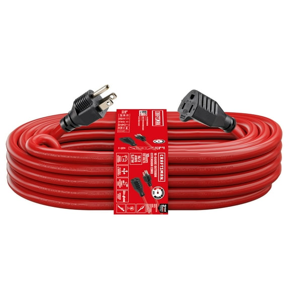 CRAFTSMAN 100 ft. Indoor/Outdoor Extension Cord Waterproof, 16/3 SJTW â 3 Prong Extension Cord, 10A/1250W/125V, ETL Certified