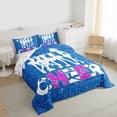 thumbnail image 3 of Homewish Girly Dreamy Dance 3 Pieces Queen Comforter Set,Bling Blue Glitter Ultra Soft Bedding Sets,Cheer Team Bedding Comforter Set,Super Cozy Room Decor,Reversible, 3 of 8