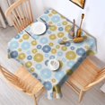 thumbnail image 2 of Geometric Flower and Dahlia Gray Square Tablecloth, Waterproof Wipeable Spillproof Washable Table Cover for Home Kitchen Party and Daily Decor 52"x52", 2 of 6