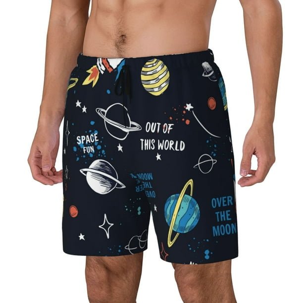 Fotbe Space Traje de Baño para Hombre – Shorts de Natación de Secado Rápido con Forro y Bolsillos-Medium