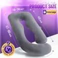 thumbnail image 2 of Almohada de embarazo AMCATON en forma de U extra grande con funda de terciopelo, 2 of 7
