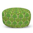 thumbnail image 1 of Trees Pouf Cover with Zipper, Rhythmic Orange Trees Citrus Blossoms Season Print, Soft Decorative Fabric Unstuffed Case, 30" W X 17.3" L, Lime Green Umber, by Ambesonne, 1 of 5