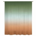 thumbnail image 2 of Sage Green Orange Ombre Sheer Curtains 45 Inches Long, Contemporary Abstract Gradient Light Filering Curtains, Breathable Simi Curtain Privacy Drapes for Kitchen Bathroom Small Window Treatment, 2 of 9