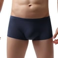 thumbnail image 4 of PEASKJP Men Panties Big and Tall Mens Trunks Underwear Boxer Briefs Short Leg Comfortable Underpants (Dark Blue,S), 4 of 5
