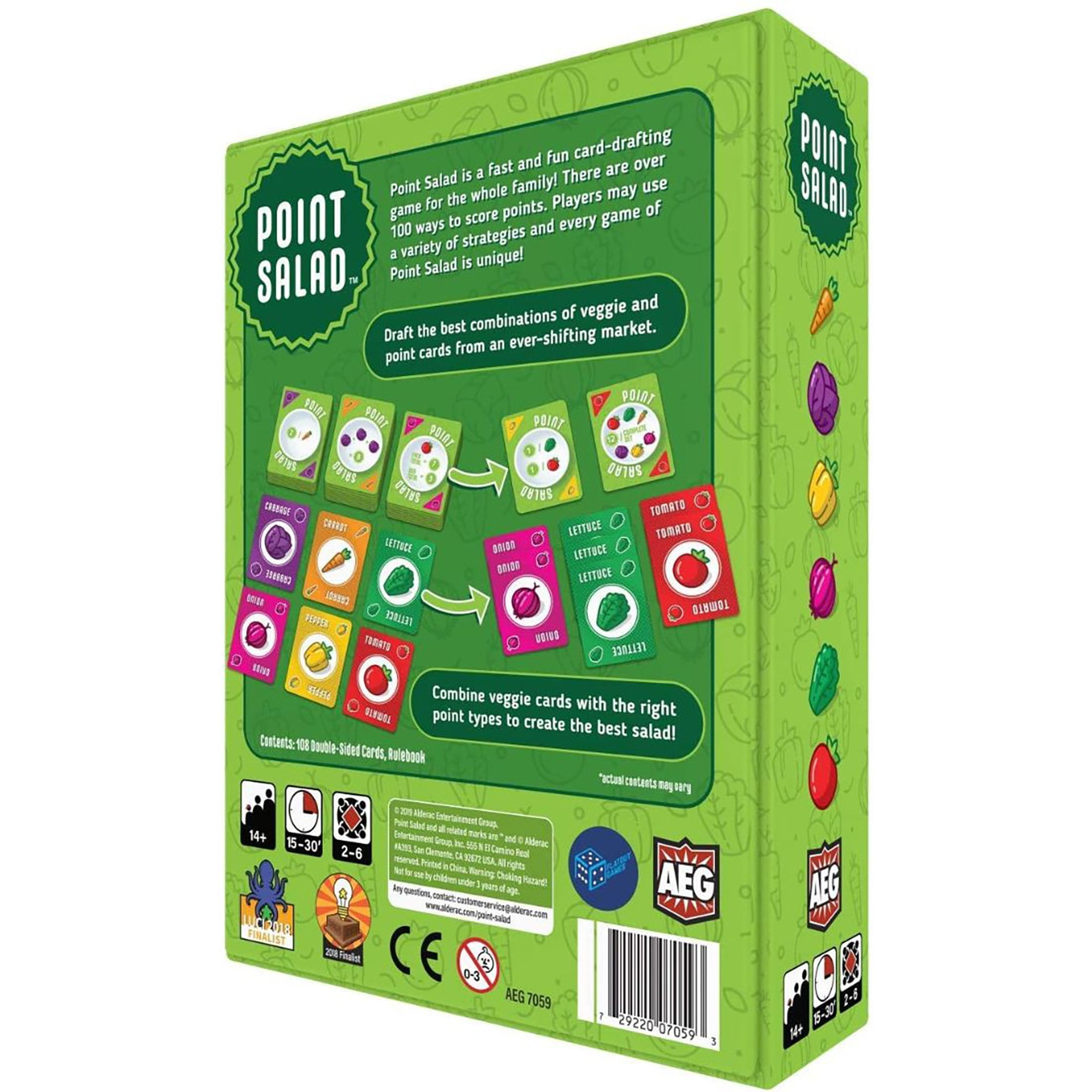 Point Salad - Card Game, Quick Playing, Family Fun, Easy to Learn, Award Winning, 2-6 Players, 15-30 Minute Playtime, Ages 8 and up, Flatout Games, Alderac Entertainment Group (AEG)