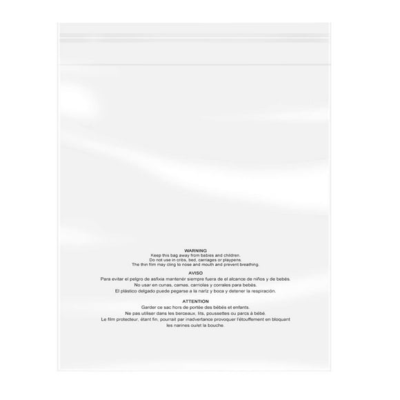 1000 Count - 6" x 9", Self Seal 1.6 Mil Clear Plastic Poly Bags with Suffocation Warning for A7 A8 A9 Cards & Envelopes, Bakery, Cookies, Candies-Resealable Adhesive