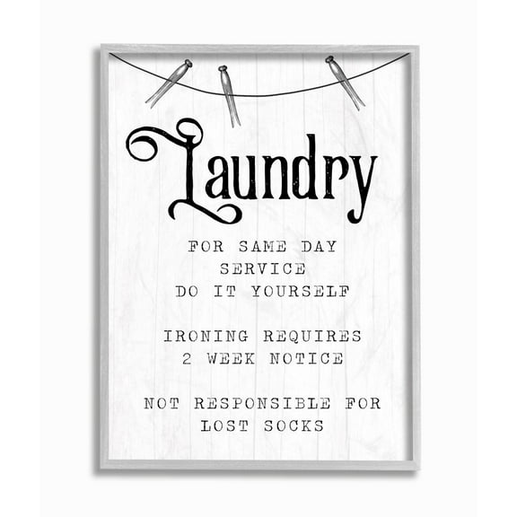 Stupell Industries Family Laundry Room Service Rustic Style Humor Designed by Daphne Polselli