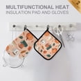 thumbnail image 4 of Yayeee Oven Mitts and Pot Holder Set of 2 Heat Resistant Kitchen Gloves Baking Hot Pad, Pink Fall Coffee, 4 of 5