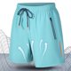 thumbnail image 4 of pstuiky Pantalones cortos para hombre, Pantalones cortos deportivos de entrenamiento físico de color sólido para hombre, transpirables, con bolsillos y cremallera., 4 of 8