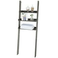 thumbnail image 2 of MyGift Wood Over-The-Toilet Leaning Bathroom Ladder Shelf, Gray 3-Tier, 2 of 5
