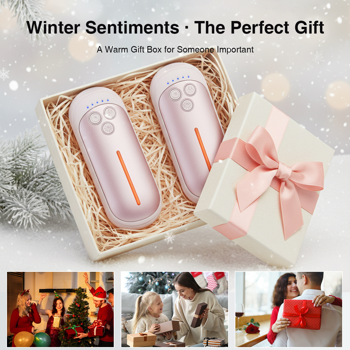 Corfhy Hand Warmers Rechargeable 2-in-1, Fast Heating Electric Hand Warmer with 5 Temperature Settings, LED Flashlight Portable Pocket Heater,Gifts for Christmas