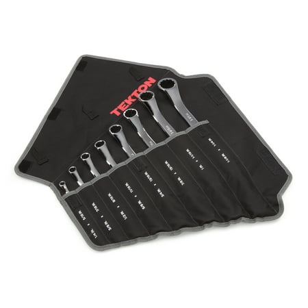 UPC: 0020209235089 | TEKTON 45-Degree Offset Box End Wrench Set  8-Piece (1/4 – 1-1/4 in.) – Pouch | WBE23508
