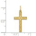 thumbnail image 2 of 14K Gold Laser Designed Cross Charm Pendant Jewelry 27 x 13 mm, 2 of 4